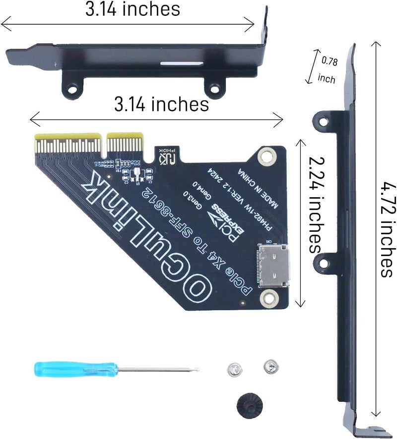 LetLinkSo PCIe 4.0 x4 to Oculink External SFF-8612 Adapter Card for eGPU Dock Mimi Pc - Image 3